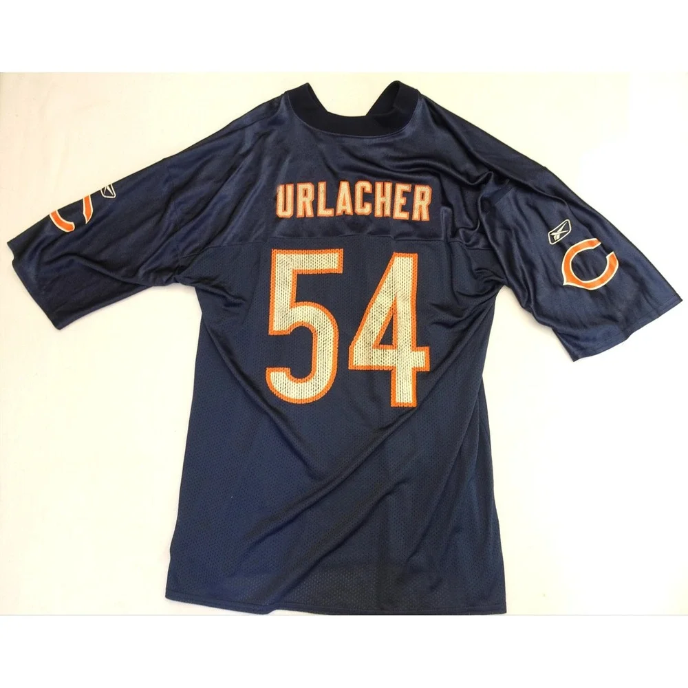 Chicago Bears Jersey Mens XL Navy Blue NFL Football Reebok Brian Urlacher 54